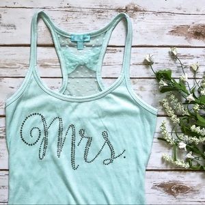 Betsey Johnson • Blue ‘Mrs’ Rhinestone Bridal Tank